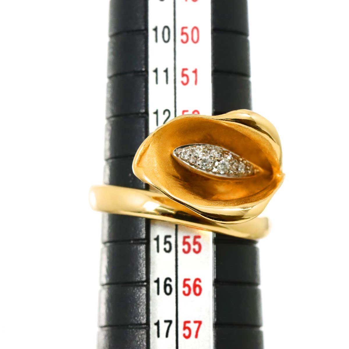 Diamond Ring 18K YG 750 Size6.5-6.75(US)