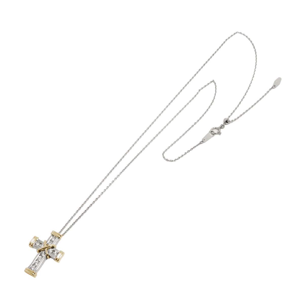 Diamond 0.50ct Necklace Pt 18K YG 750 Platinum