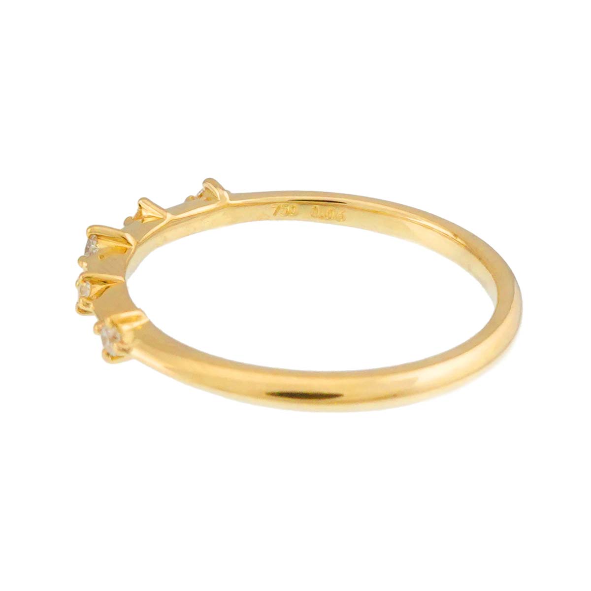 Diamond 0.06ct Ring 18K YG 750 Size5.5-5.75(US)