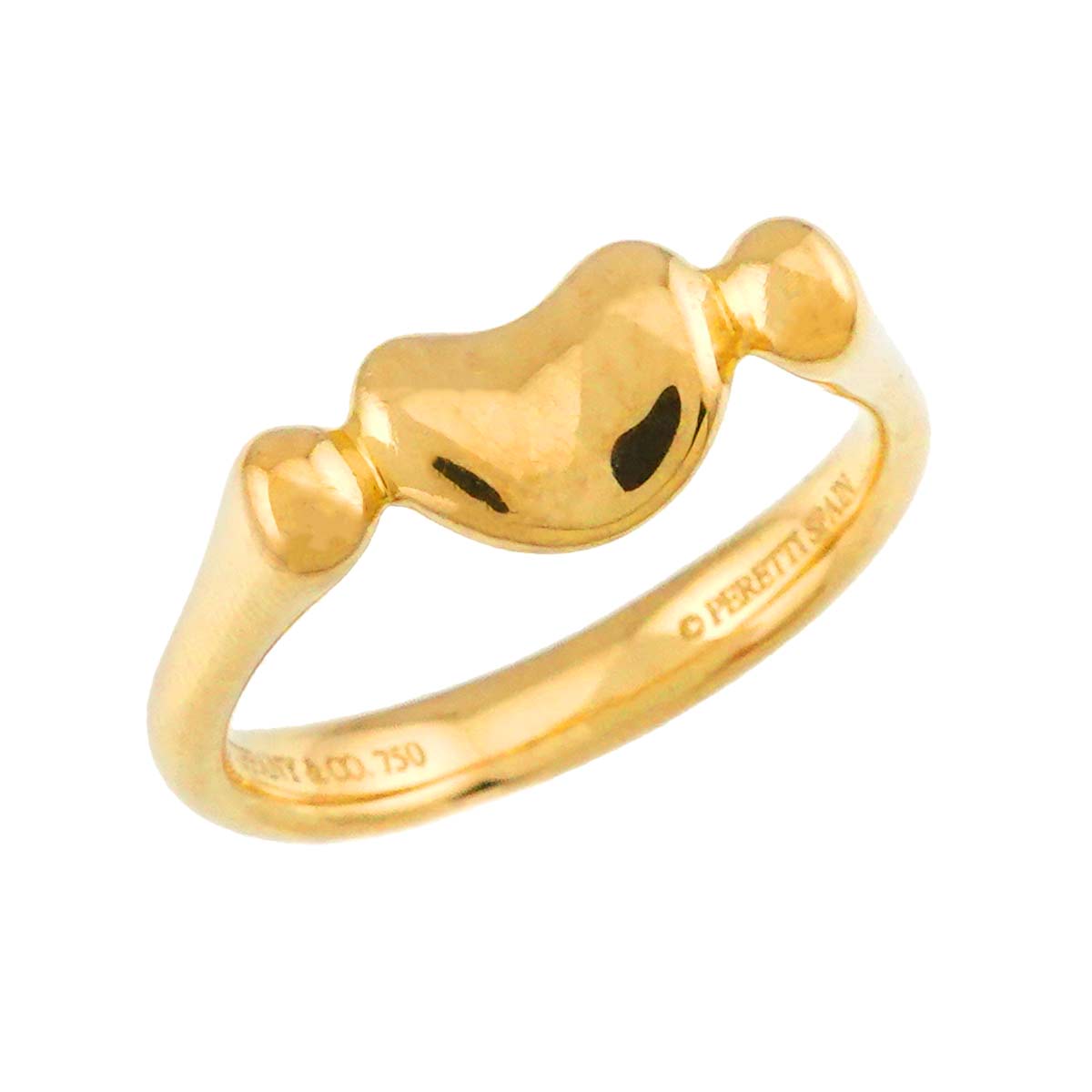 Bean Ring 18K Yellow Gold 750 Size6(US)
