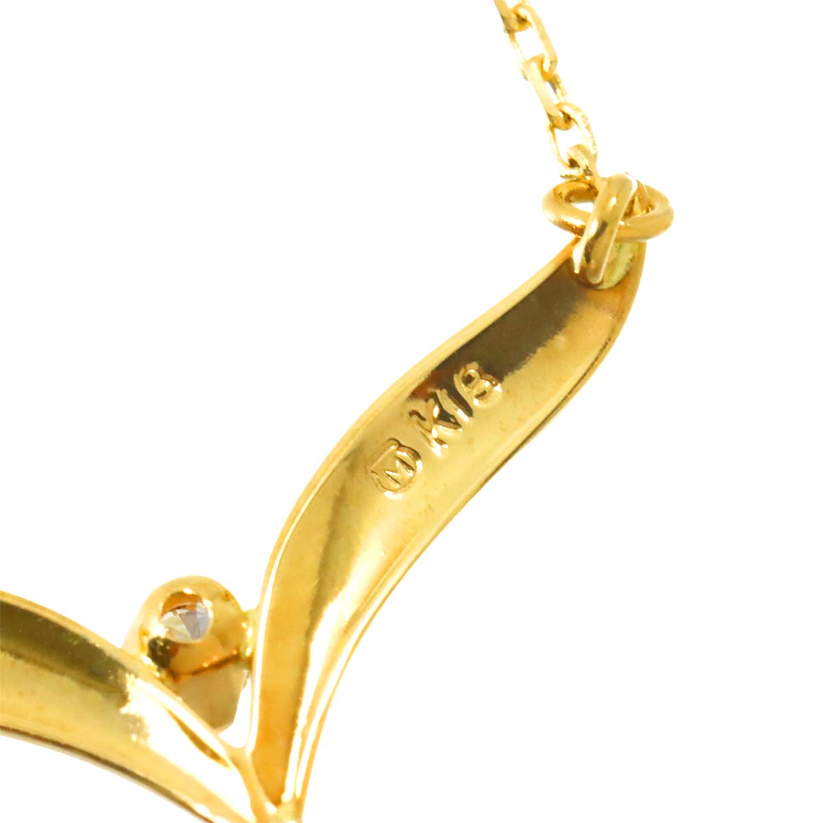 Akoya Pearl 7.3mm Diamond Necklace 18K Yellow Gold 750