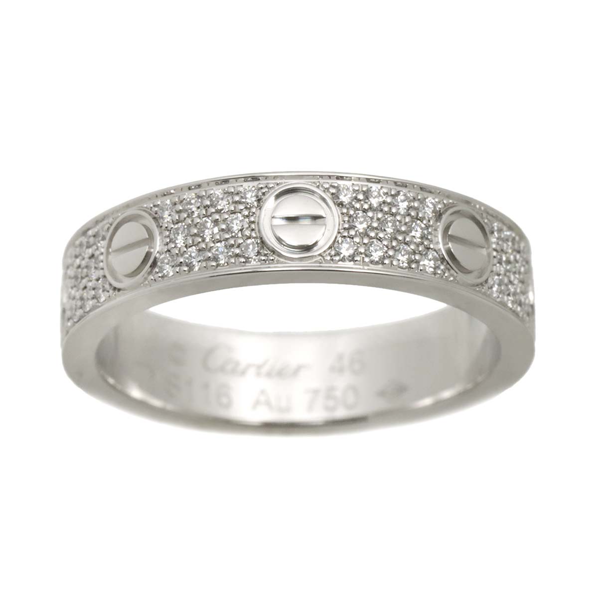 Mini Love Ring Full Pave Diamond 18K WG 750 size46 3.75(US)
