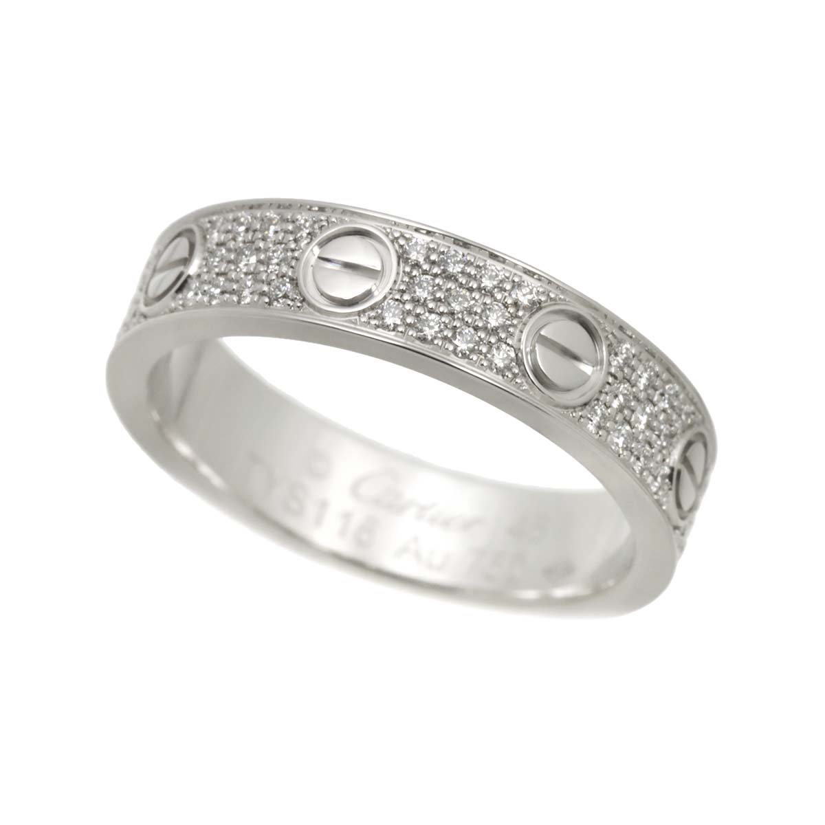 Mini Love Ring Full Pave Diamond 18K WG 750 size46 3.75(US)