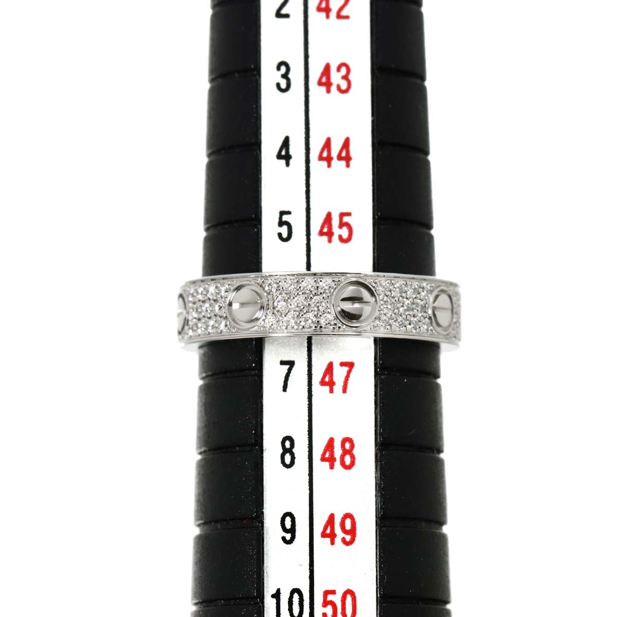 Mini Love Ring Full Pave Diamond 18K WG 750 size46 3.75(US)