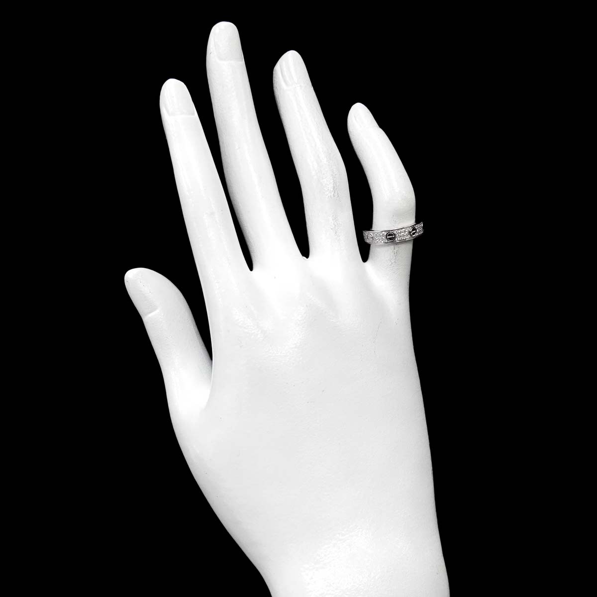 Mini Love Ring Full Pave Diamond 18K WG 750 size46 3.75(US)