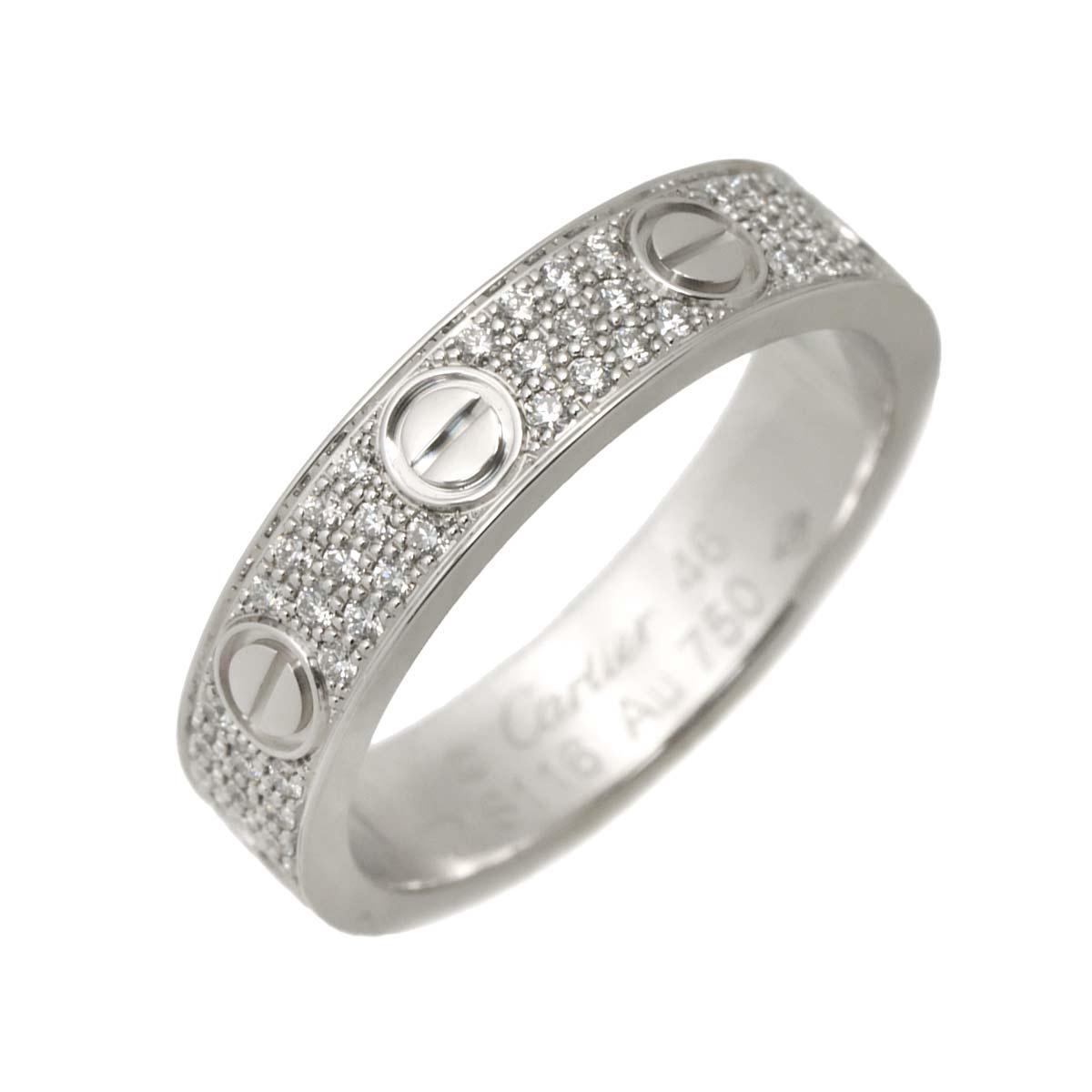 Mini Love Ring Full Pave Diamond 18K WG 750 size46 3.75(US)