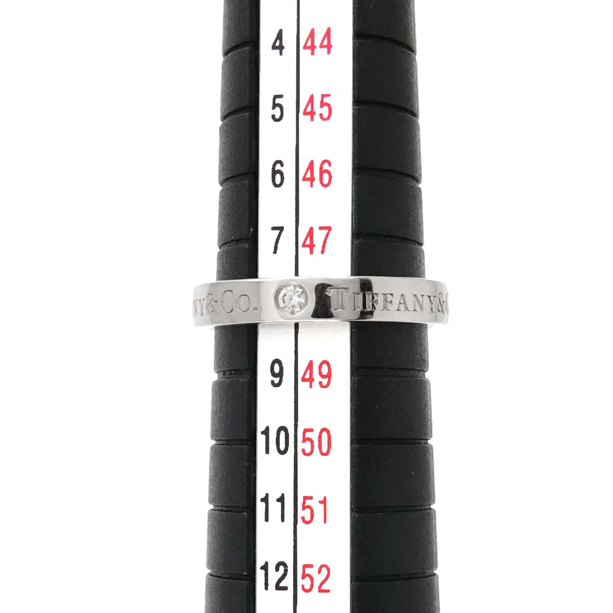 Logo Band Ring Diamond 3P Platinum Size4.5(US)