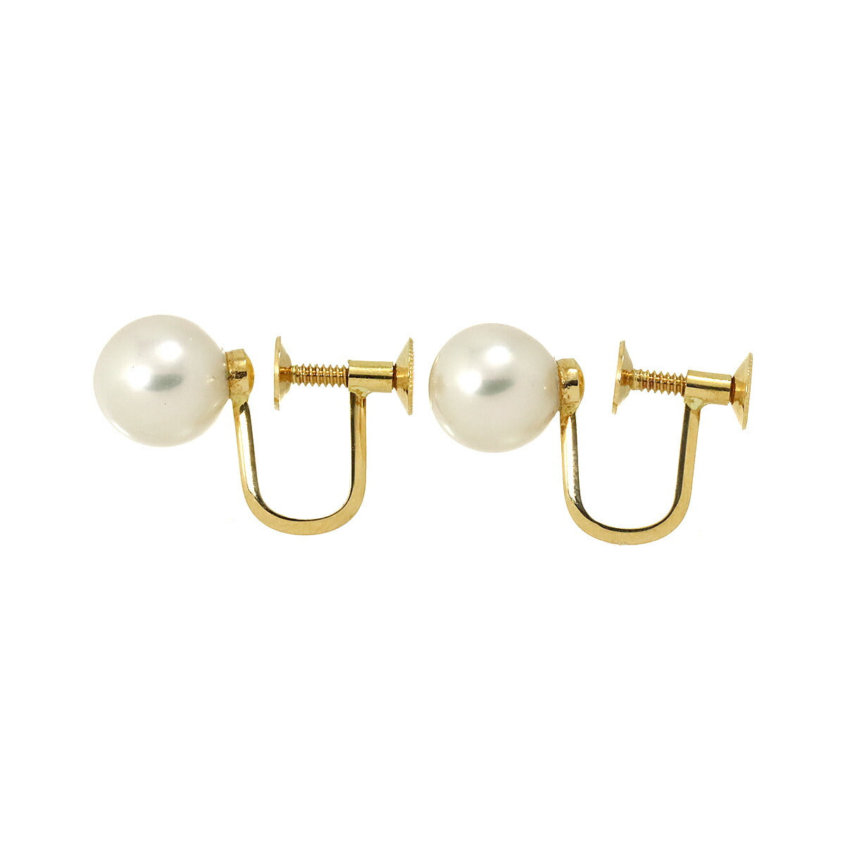 Akoya Pearl 8.2mm Diamond Earrings Clip on 18K YG 750