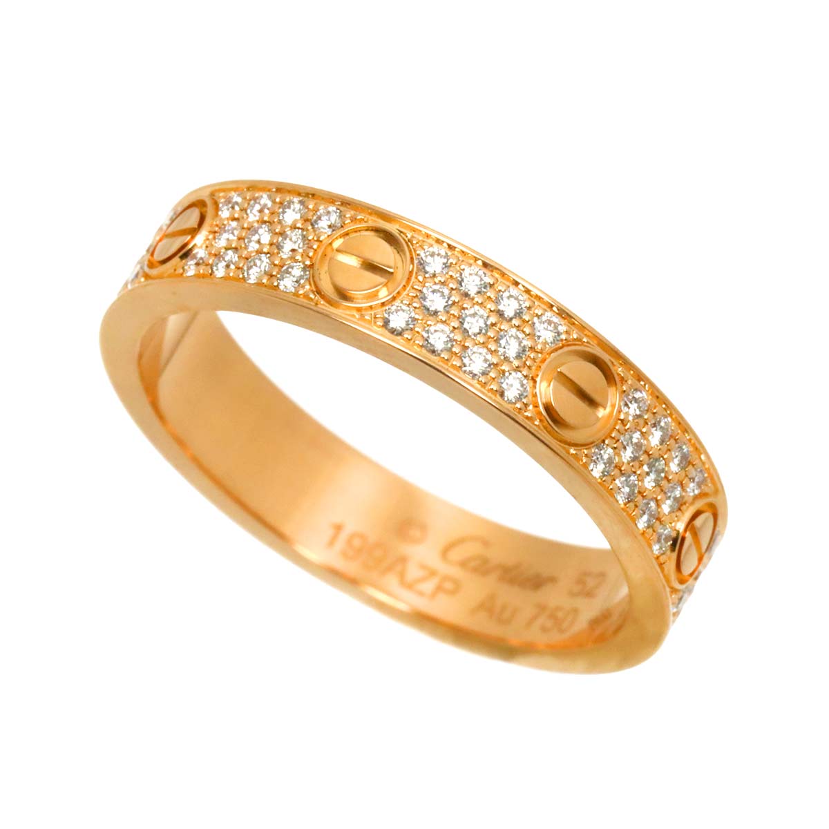 Love Ring SM Full Pave Diamond 18K PG 750 size52 6(US)