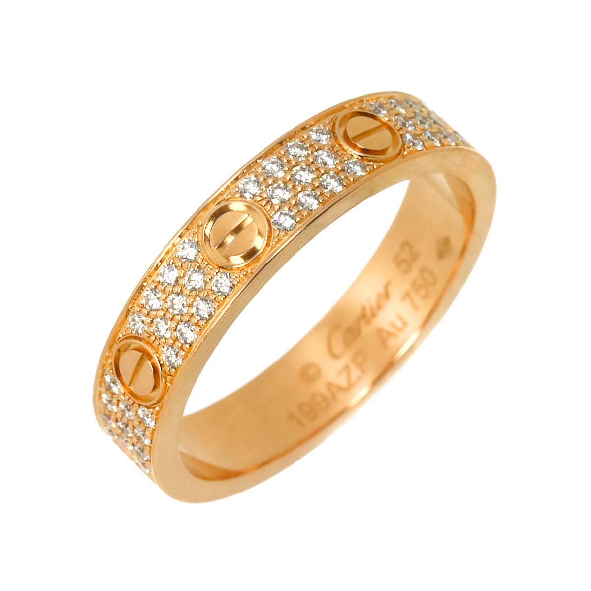 Love Ring SM Full Pave Diamond 18K PG 750 size52 6(US)