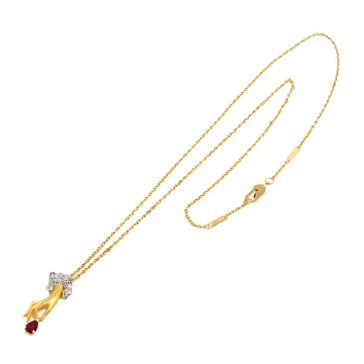 Ruby Diamond Necklace 18K YG WG 750