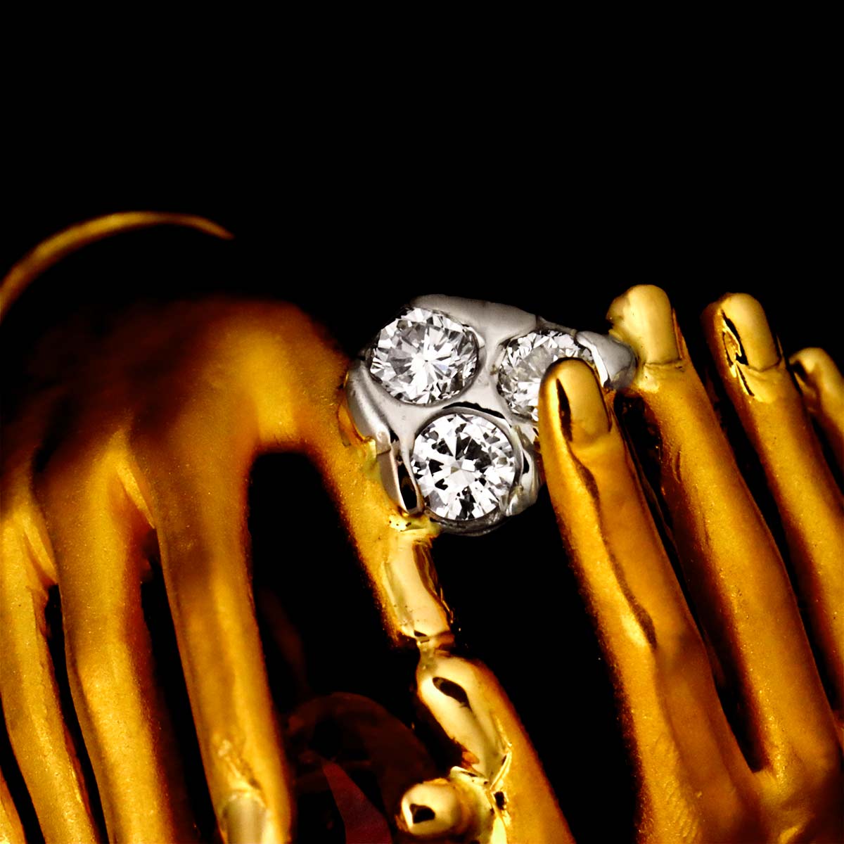 Ruby Diamond Ring K18 YG 750 Size6(US)