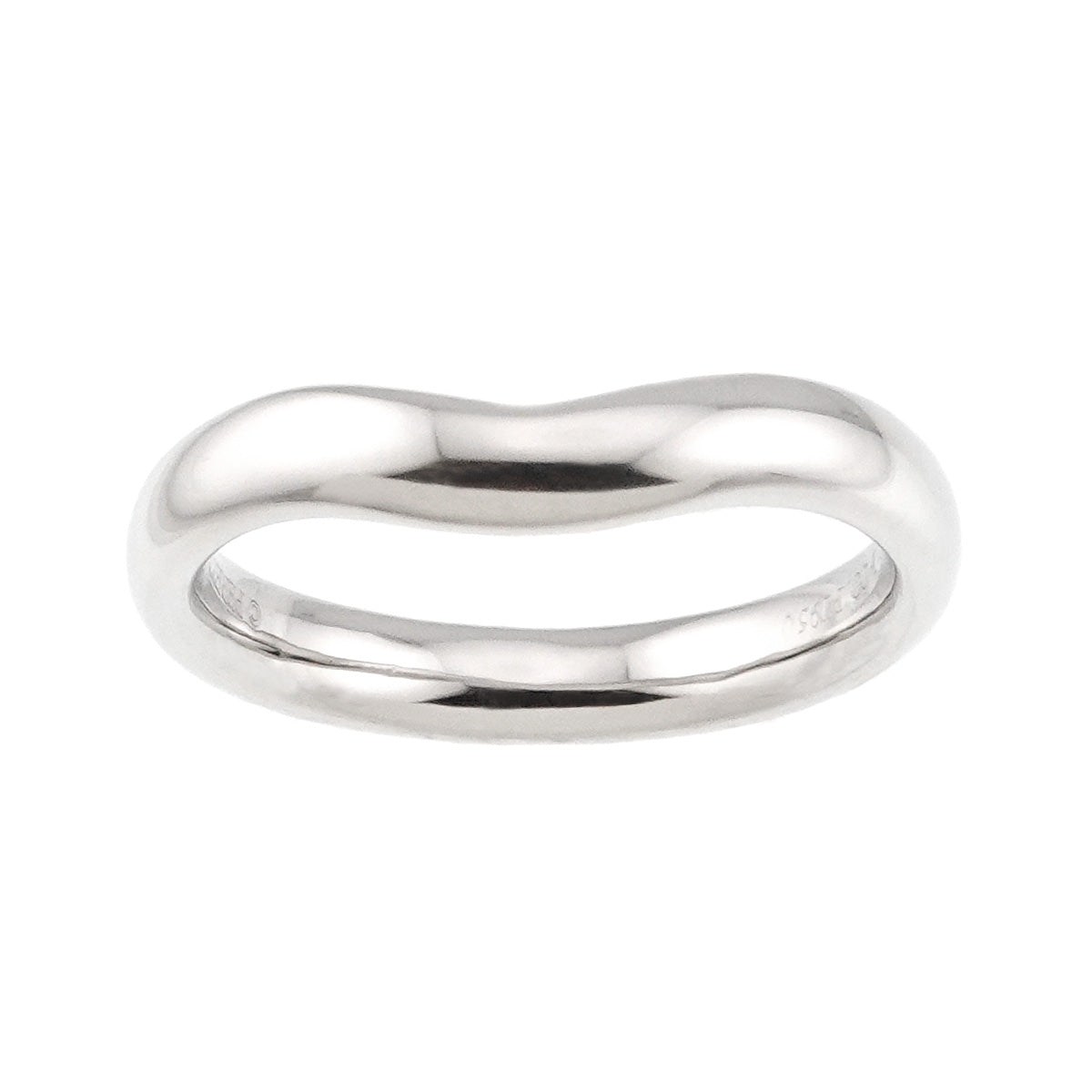 Wide Curved Band Ring Pt Platinum size4.75-5(US)