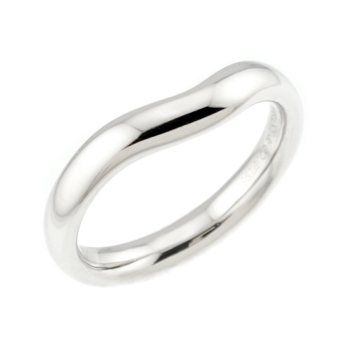 Wide Curved Band Ring Pt Platinum size4.75-5(US)