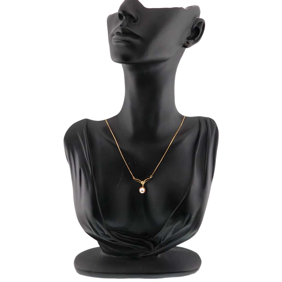 Akoya Pearl 7.4mm Diamond Necklace 18K Yellow Gold 750