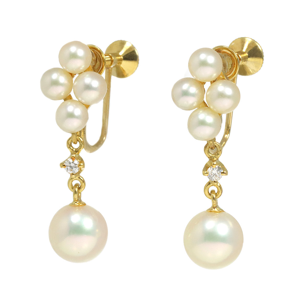 Akoya Pearl 8.2mm Earrings Clip-on 18K Yellow Gold 750