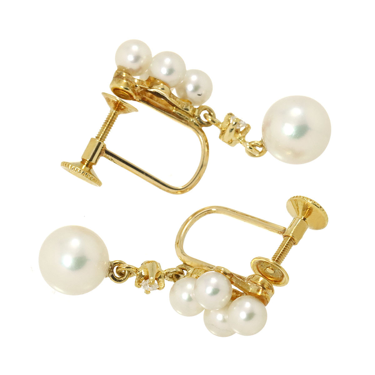 Akoya Pearl 8.2mm Earrings Clip-on 18K Yellow Gold 750