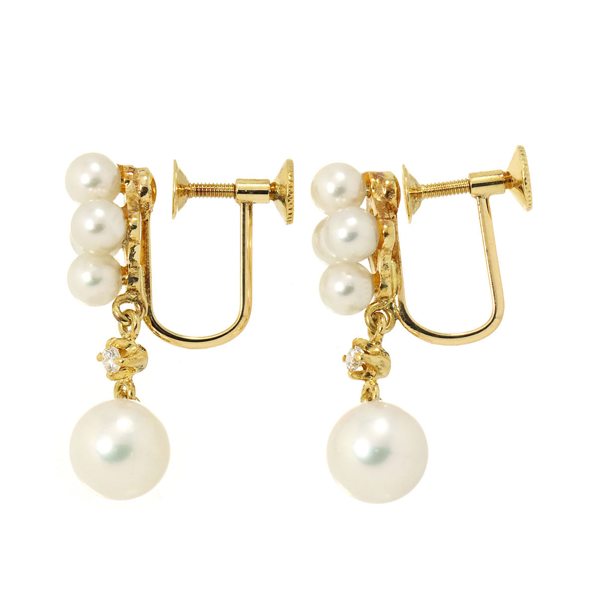 Akoya Pearl 8.2mm Earrings Clip-on 18K Yellow Gold 750