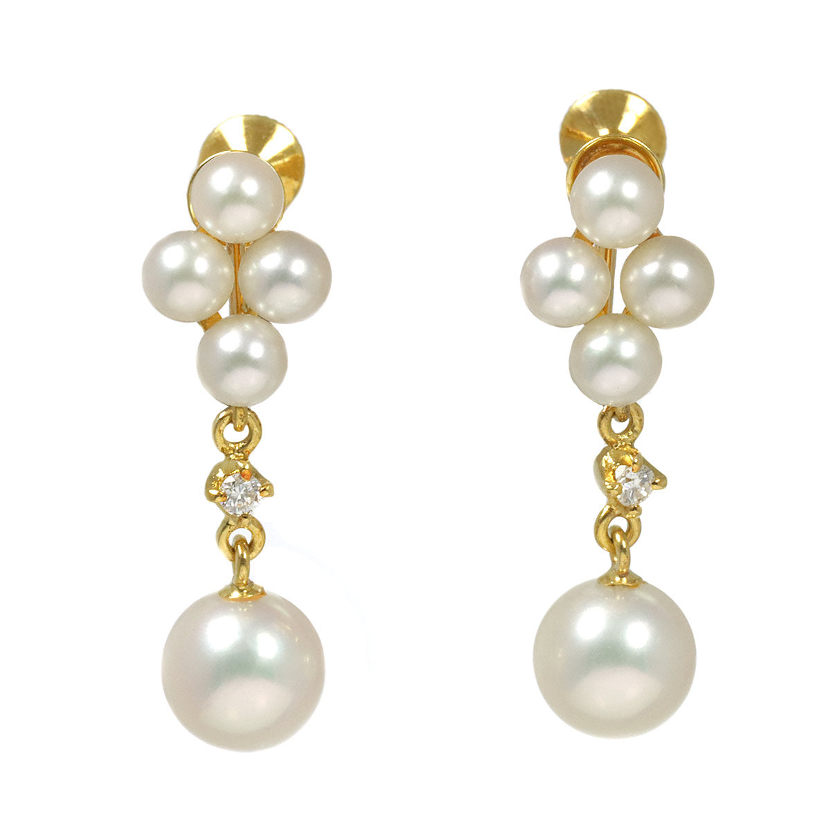 Akoya Pearl 8.2mm Earrings Clip-on 18K Yellow Gold 750