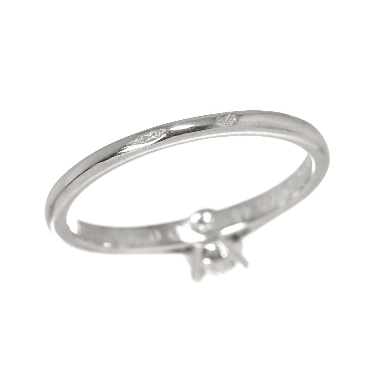 Diamond 0.24ct D/VVS2/3EX Ring Pt Size48 4.5(US)