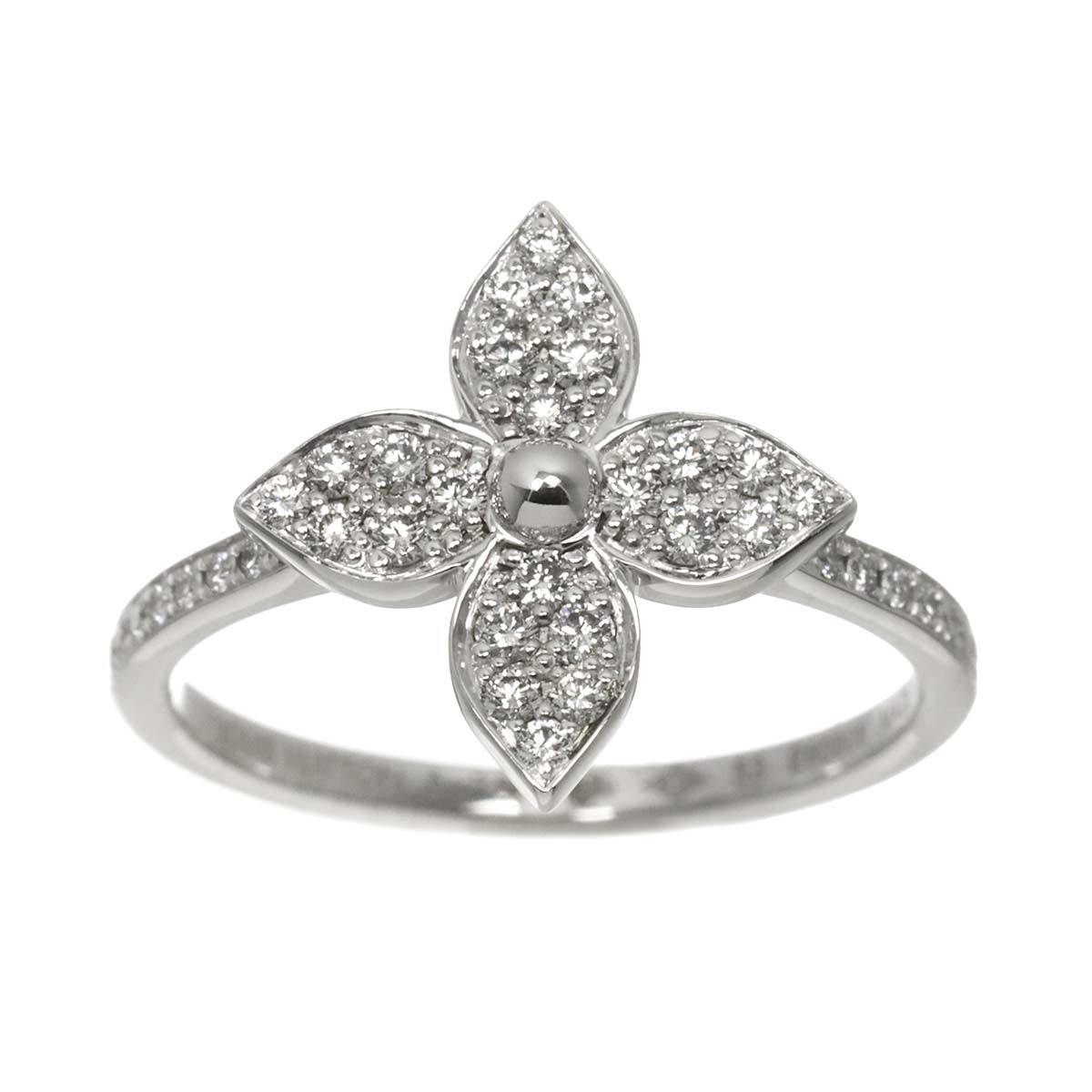 Star Blossom Diamond Ring 18K WG 750 size53 6.25-6.5(US)