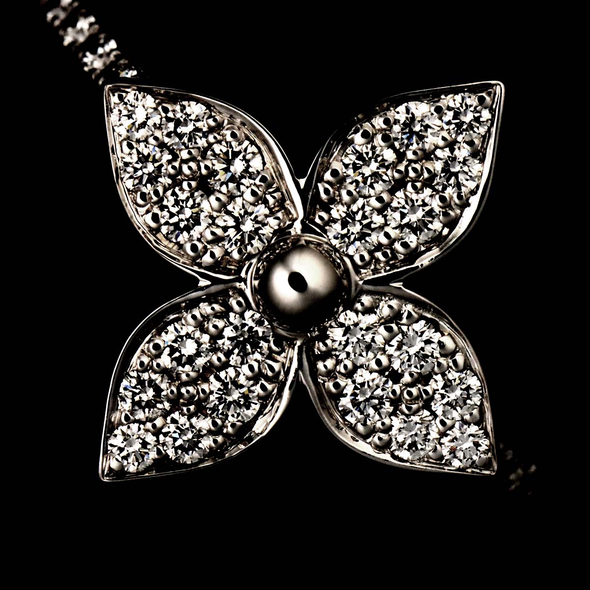 Star Blossom Diamond Ring 18K WG 750 size53 6.25-6.5(US)