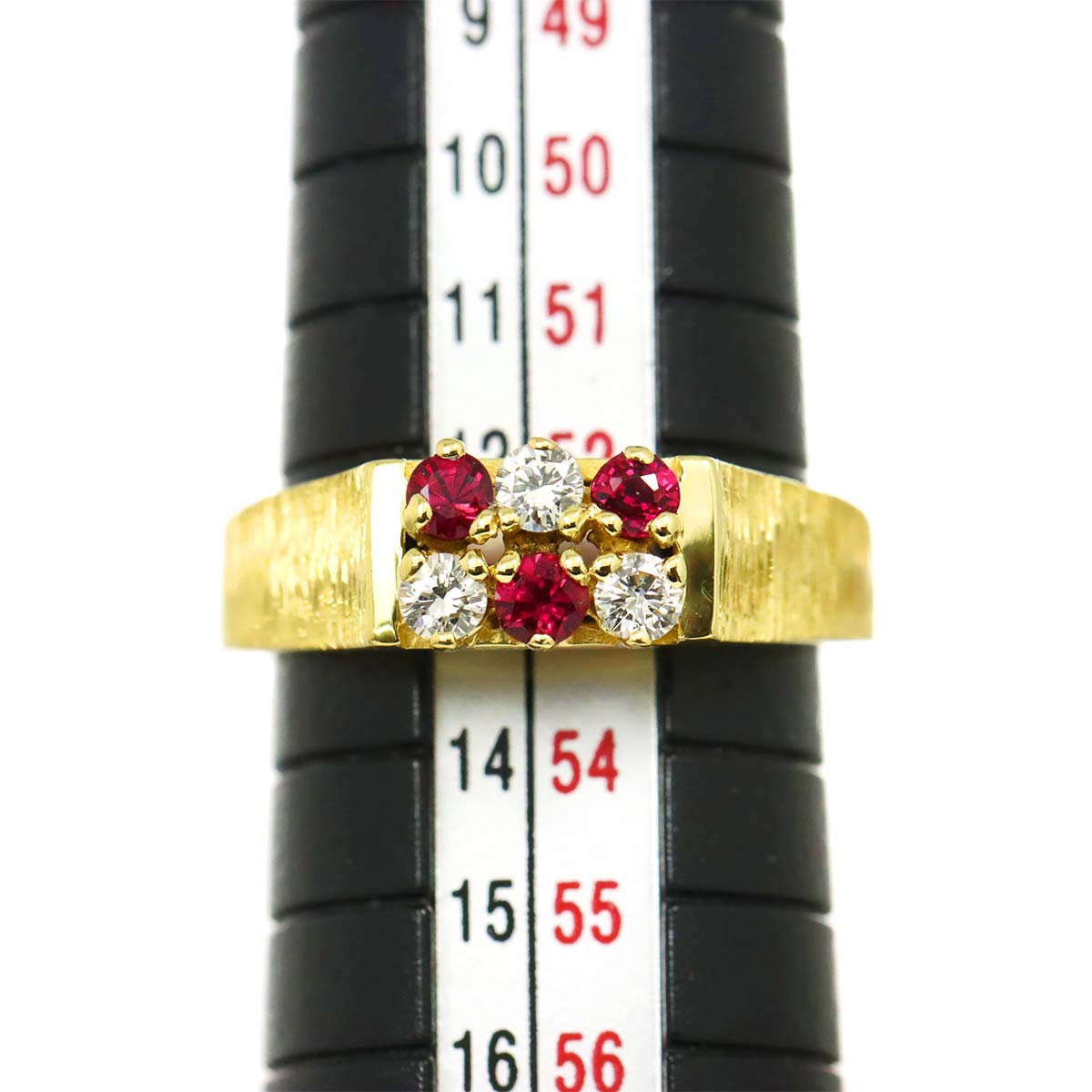 Ruby Diamond Ring 18K YG 750 size6.25-6.5(US)