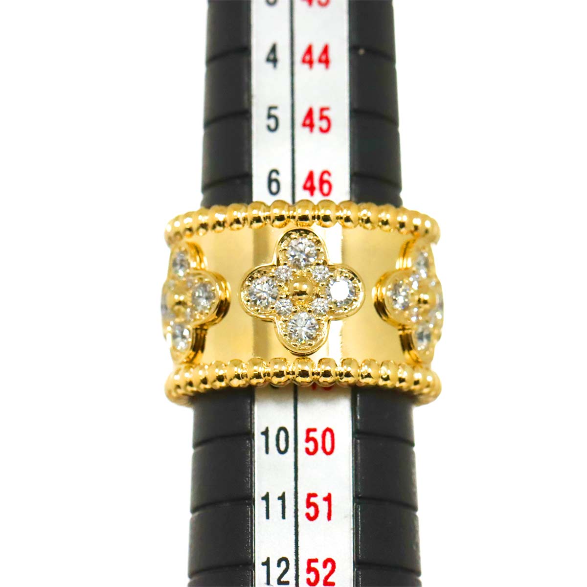 Perlee clover Diamond Ring 18K YG 750 48 4.5(US)