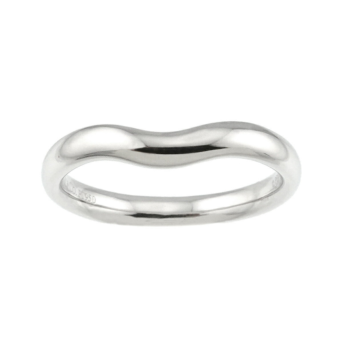 Wide Curved Band Ring Pt Platinum size7.5(US)
