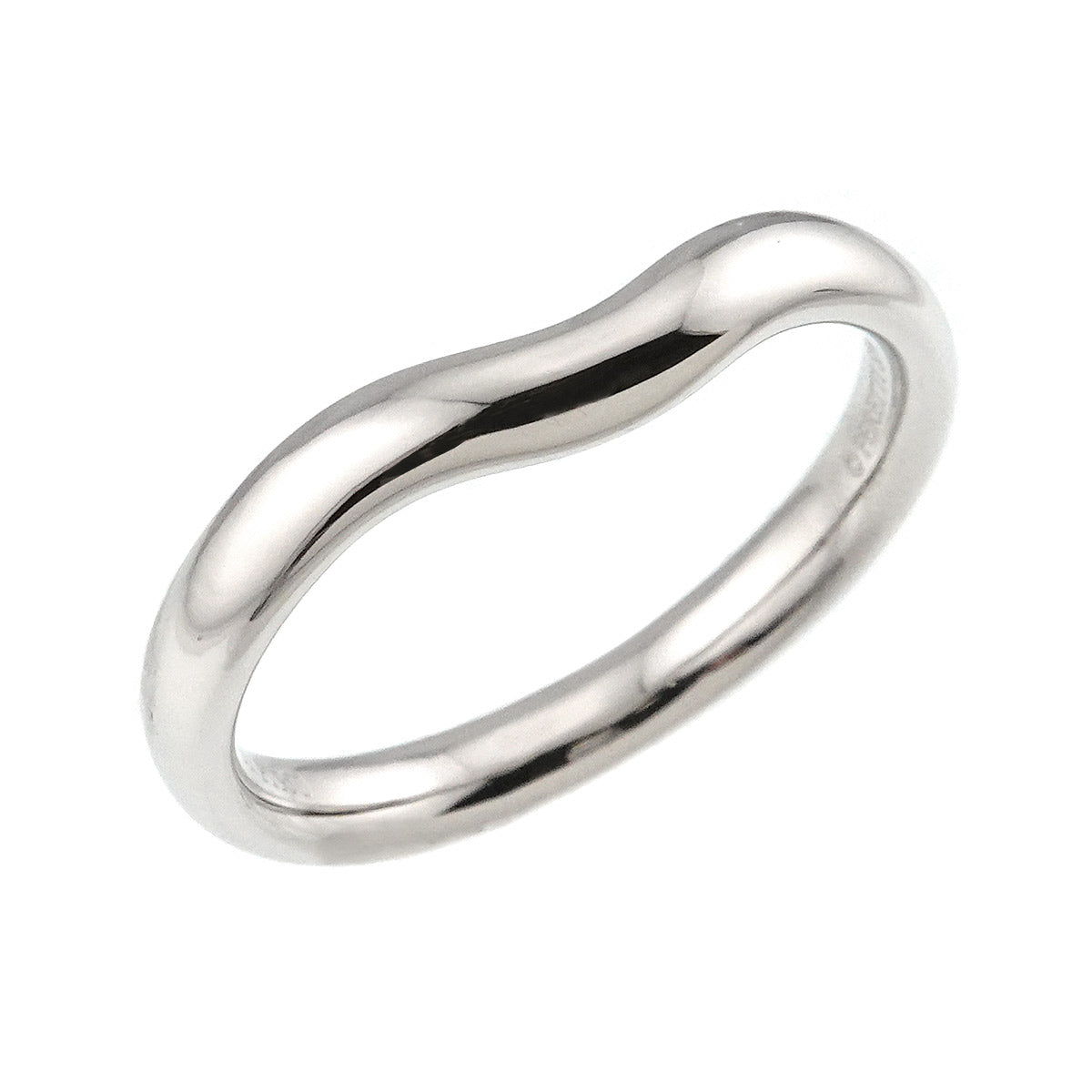 Wide Curved Band Ring Pt Platinum size7.5(US)
