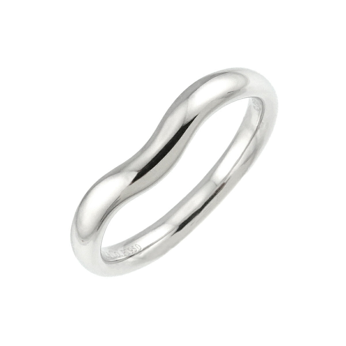 Wide Curved Band Ring Pt Platinum size7.5(US)