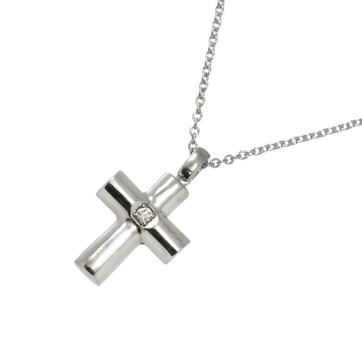 Latin Cross Diamond 1P Necklace Pt Platinum