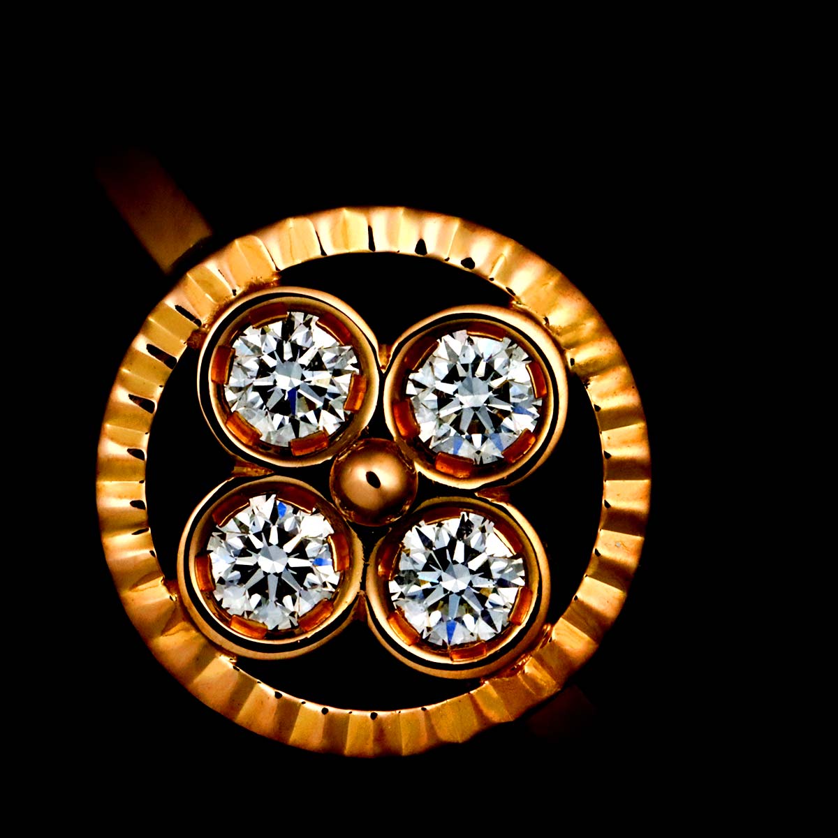 Diamond Ring K18 PG 750 Size53 6.25-6.5(US)