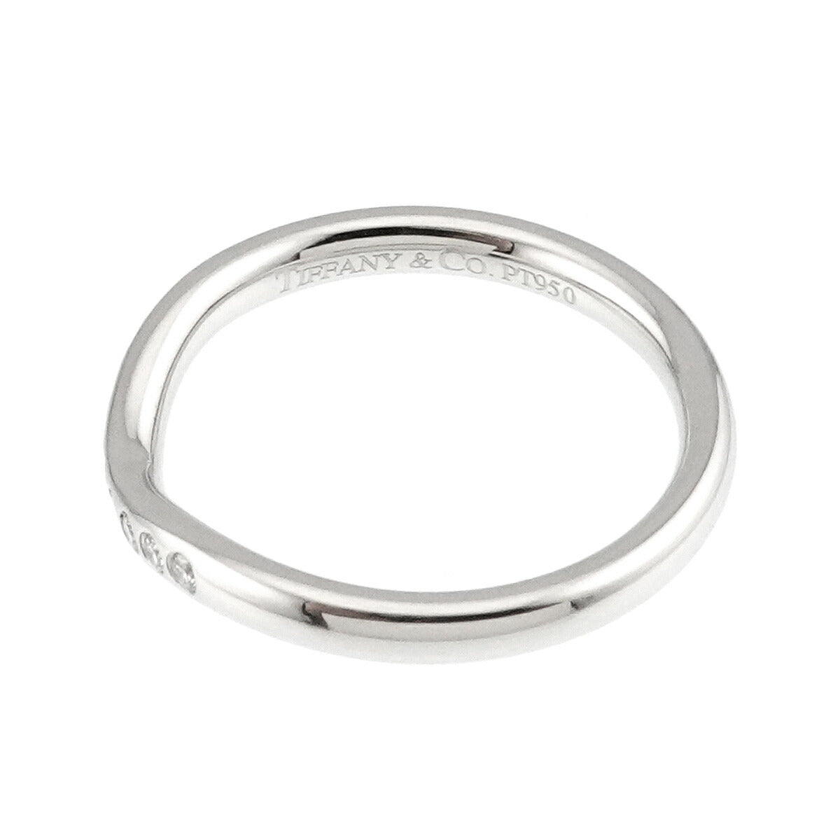 Curved Band Diamond Ring Platinum size3.75-4(US)