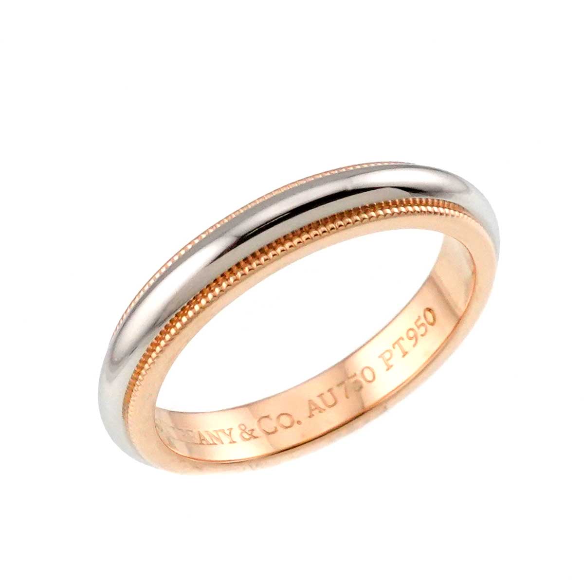 Milgrain Band Ring 18K PG 750 Platinum Size6.25-6.5(US)