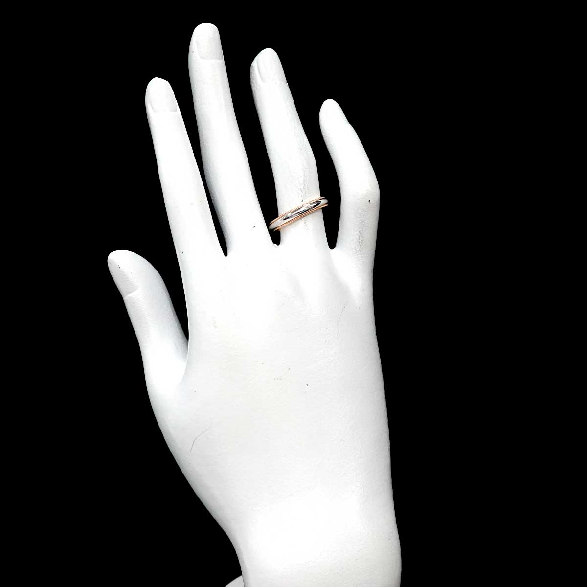 Milgrain Band Ring 18K PG 750 Platinum Size6.25-6.5(US)