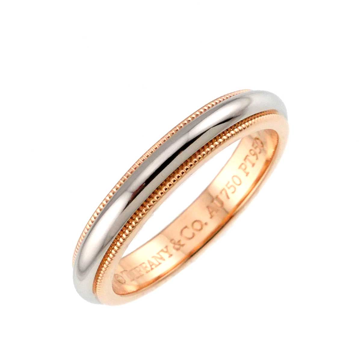 Milgrain Band Ring 18K PG 750 Platinum Size6.25-6.5(US)
