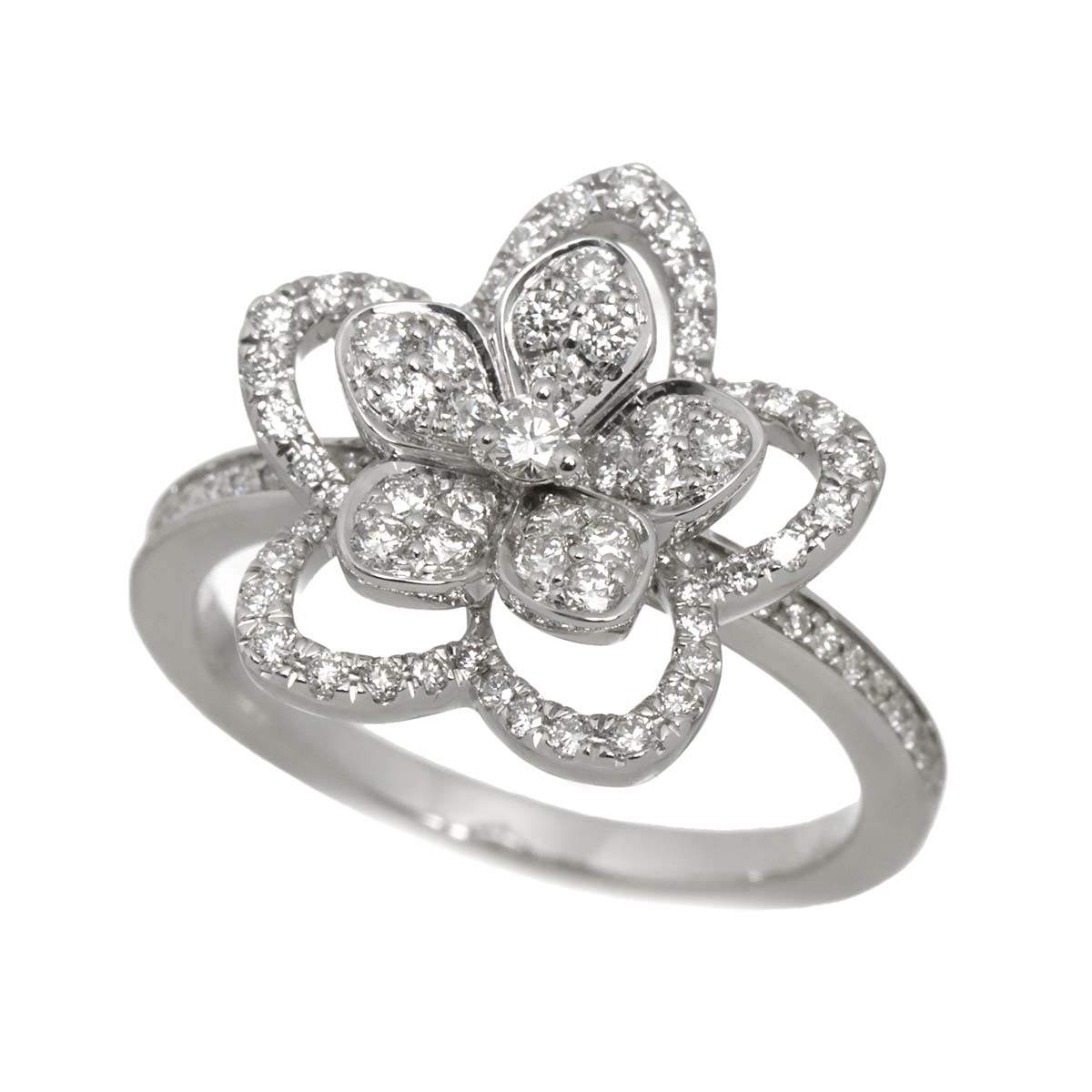 Wildflower Diamond Ring 18K WG 750 size6-6.25(US)