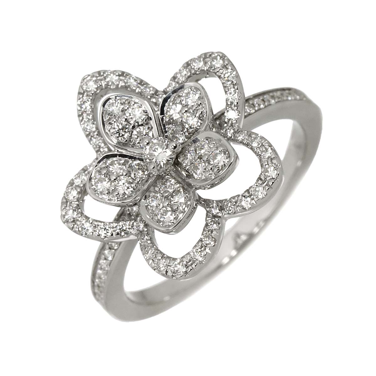 Wildflower Diamond Ring 18K WG 750 size6-6.25(US)