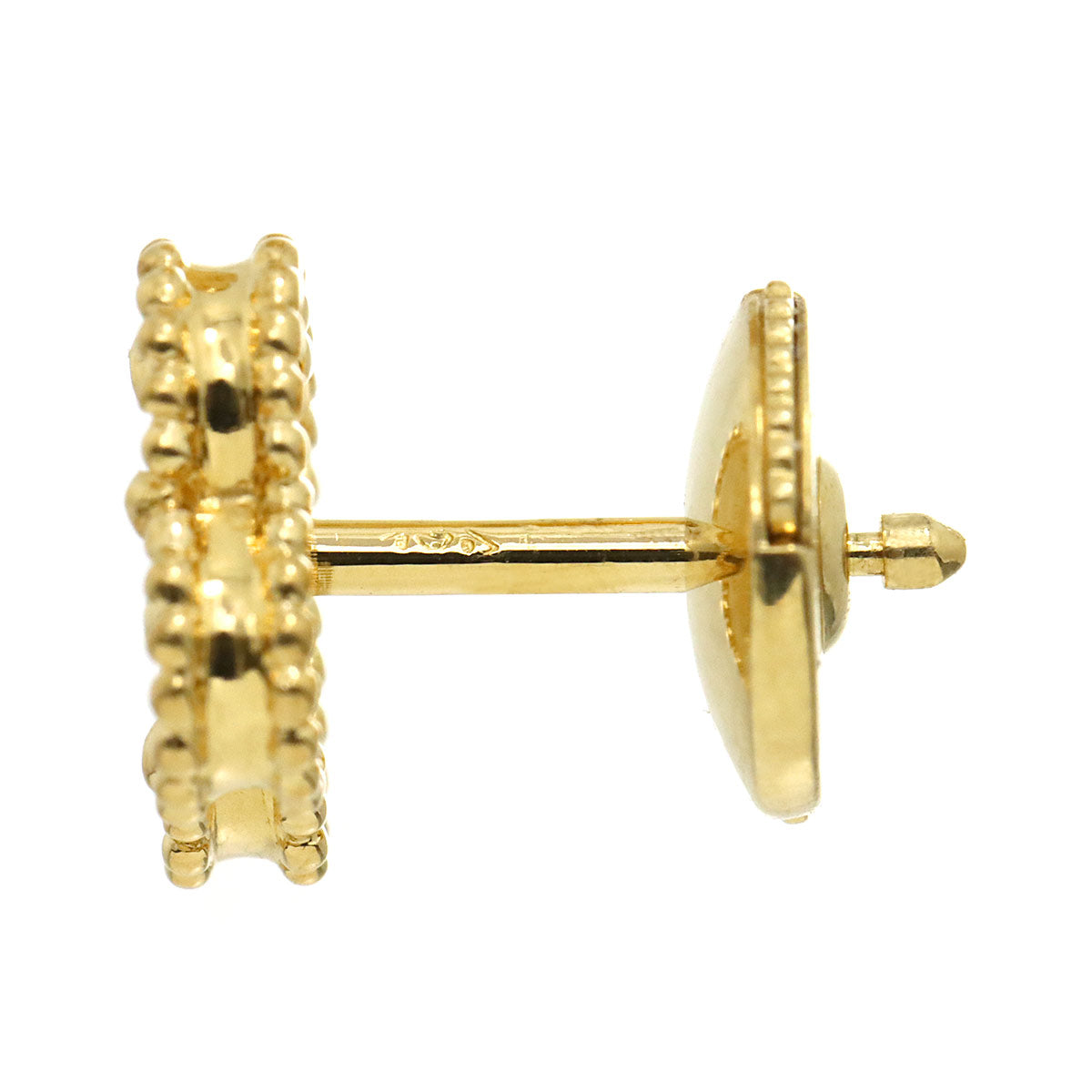 Sweet Alhambra Onyx Earrings Pierced 18K YG 750