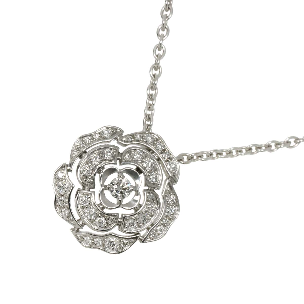 Camelia Necklace Diamond 18K White Gold 750