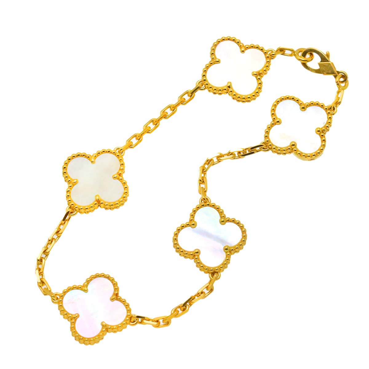 Vintage Alhambra Mother of Pearl Bracelet 18K YG 750