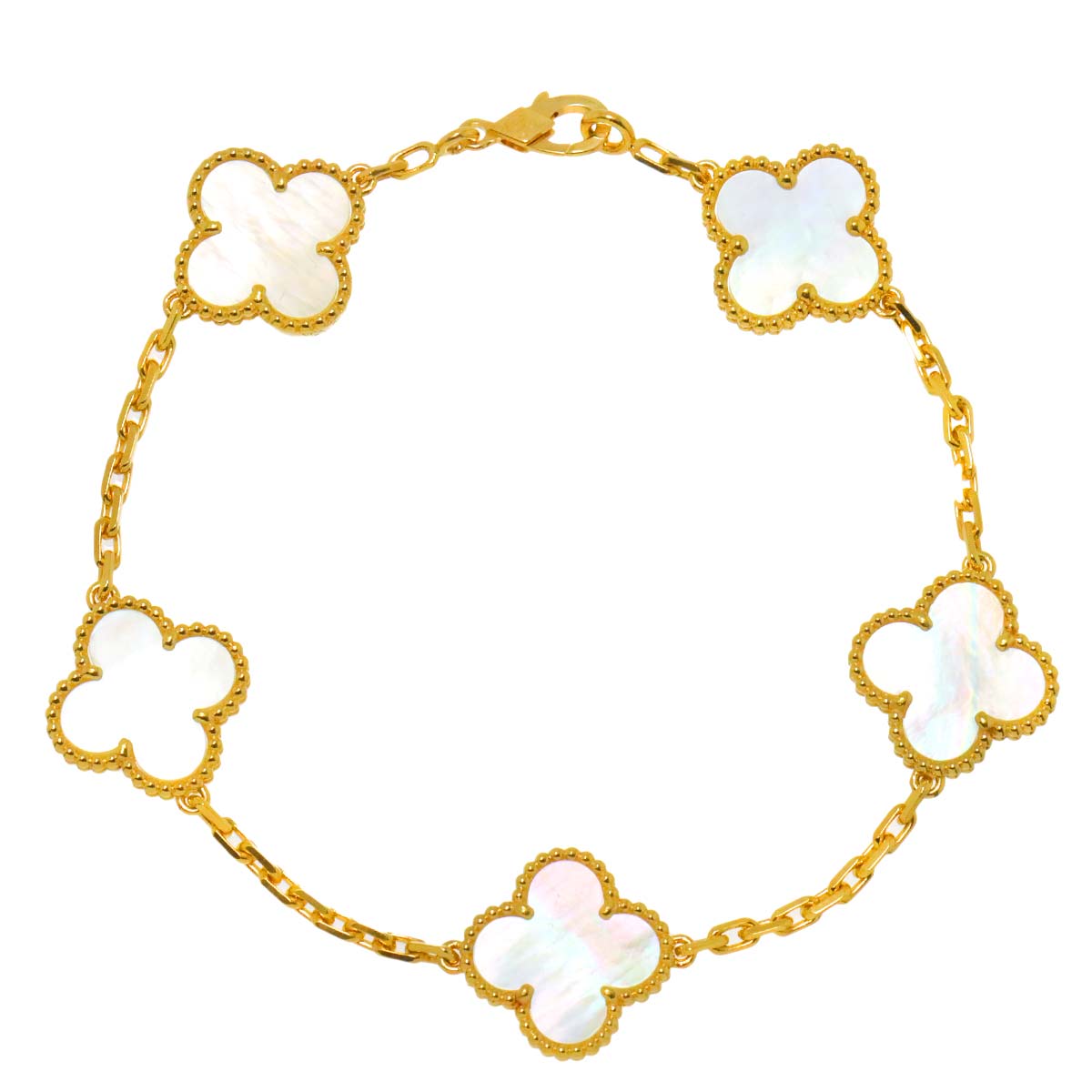 Vintage Alhambra Mother of Pearl Bracelet 18K YG 750