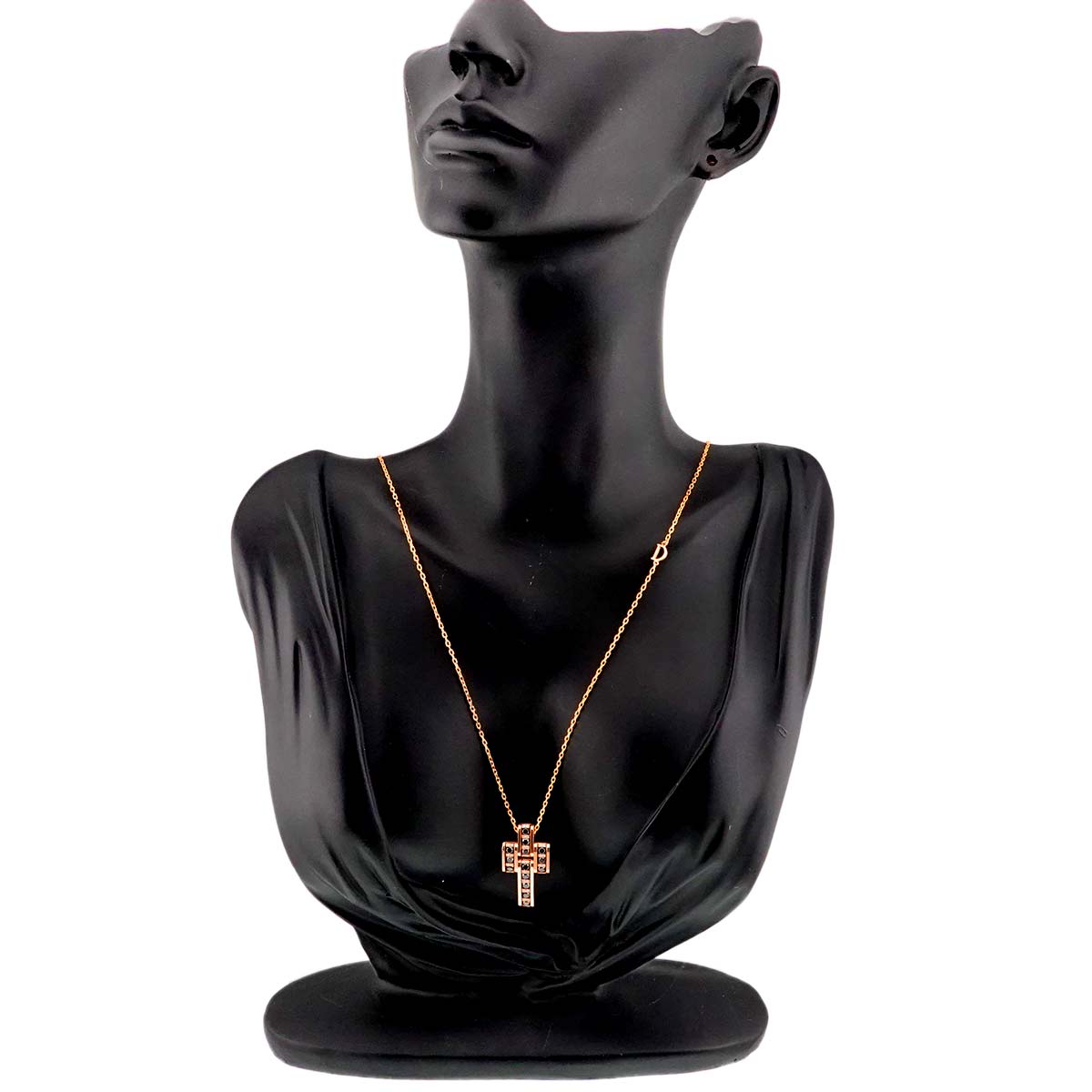 Cross Diamond Necklace K18 PG 750