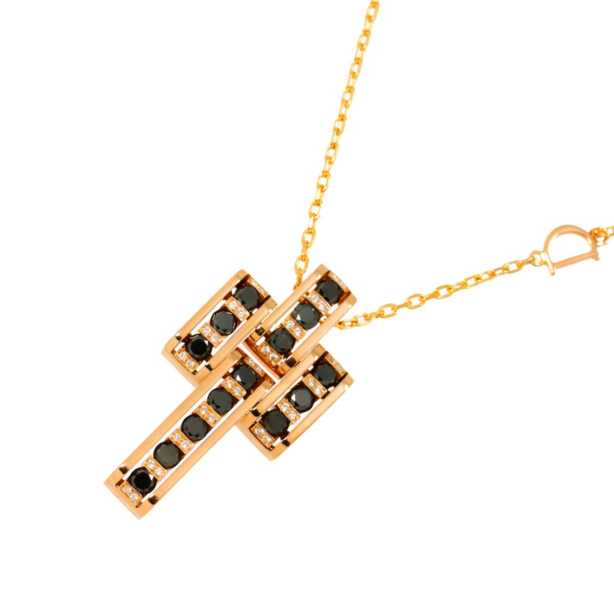 Cross Diamond Necklace K18 PG 750