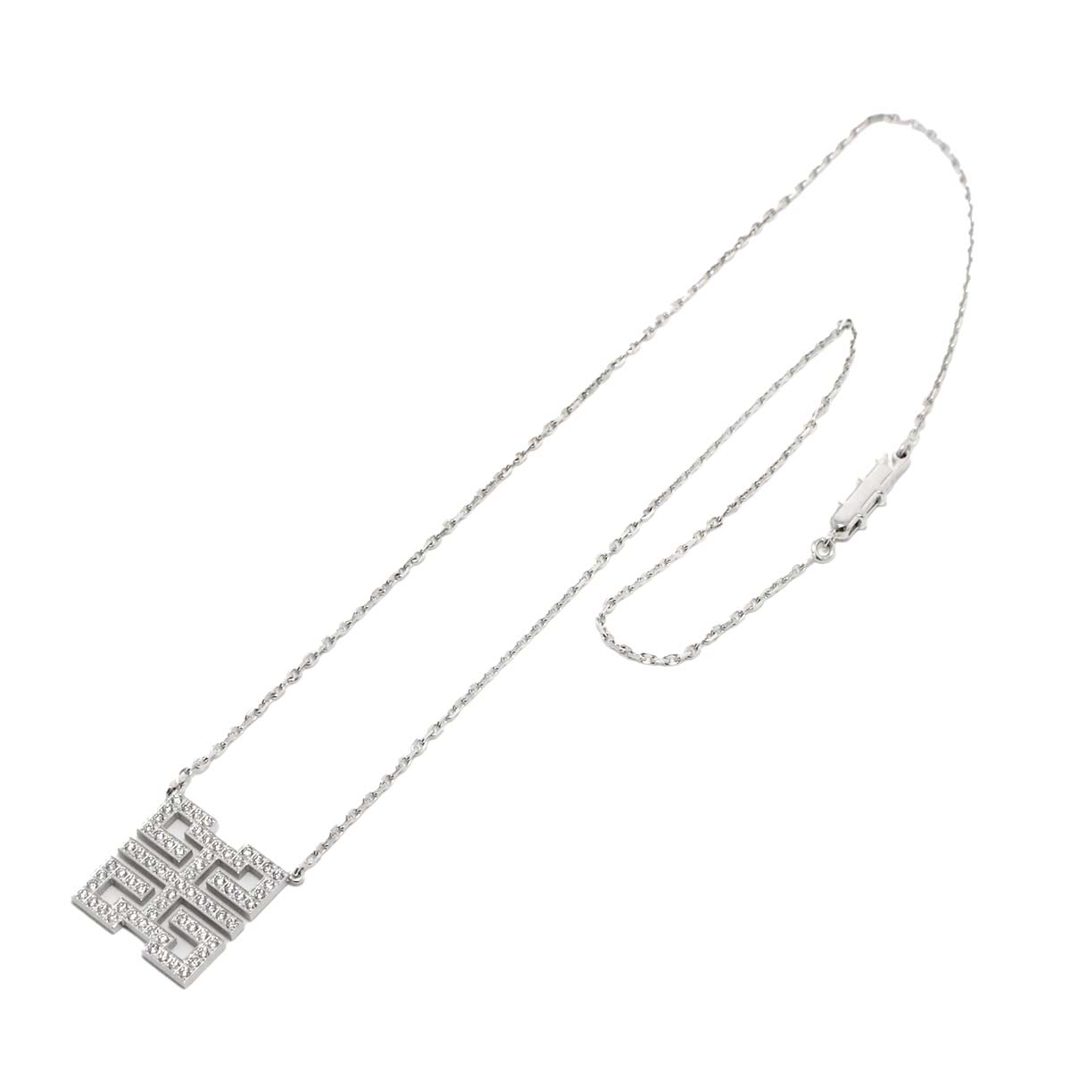 Diamond Necklace 18K White Gold 750