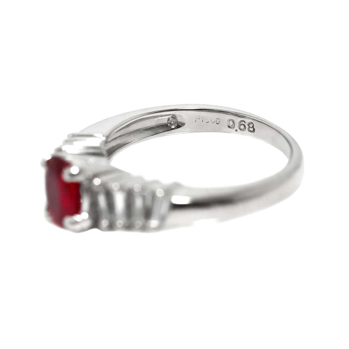 Ruby 0.68ct Diamond 0.46ct Ring Pt Platinum 5.25(US)