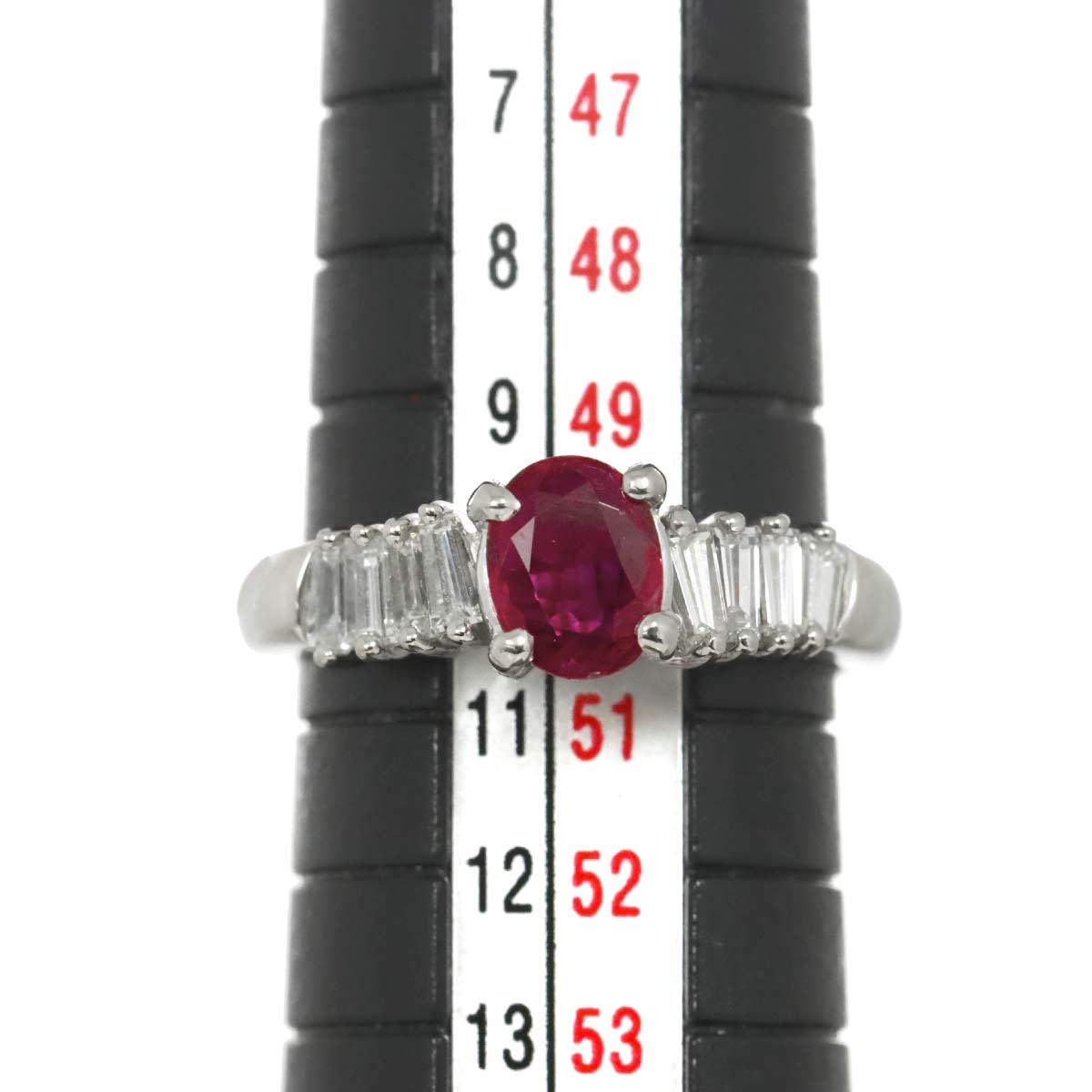 Ruby 0.68ct Diamond 0.46ct Ring Pt Platinum 5.25(US)