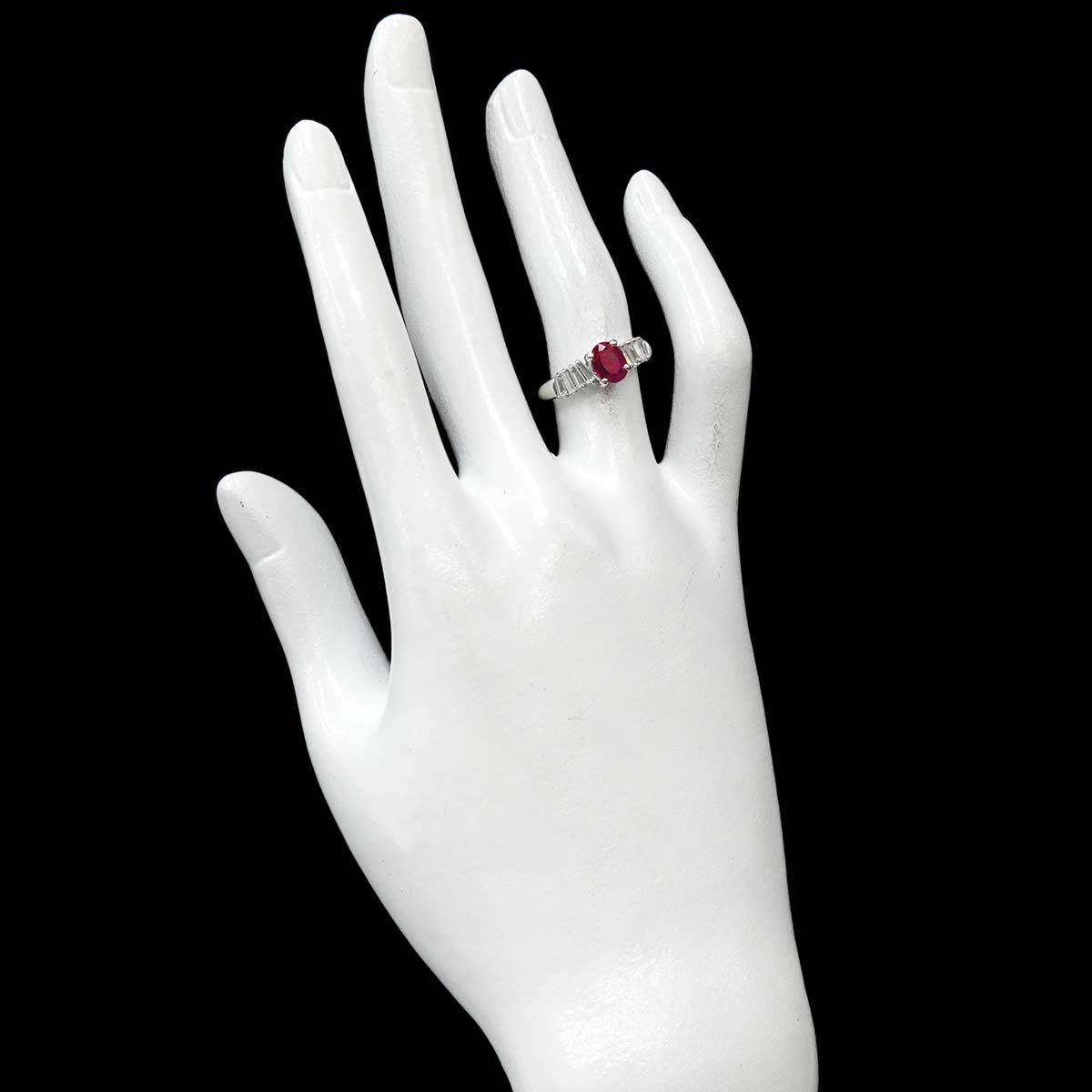 Ruby 0.68ct Diamond 0.46ct Ring Pt Platinum 5.25(US)