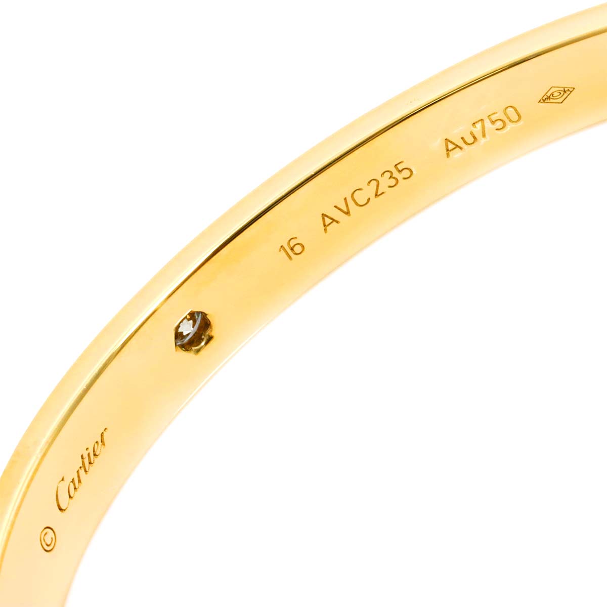 Love Bracelet Diamond 4P Bangle 18K YG 750 Size16